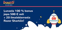 Hulppea 500 euron bonus vain Buusti Kasinolta