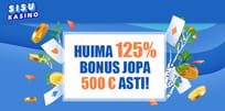 125 % bonus jopa 500 € asti vain Sisu Kasinolta