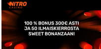 Lunasta yhteensä 600 € bonusrahaa ja 150 ilmaiskierrosta NitroCasinolla!