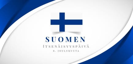 Suomen lippu ja tekstiä